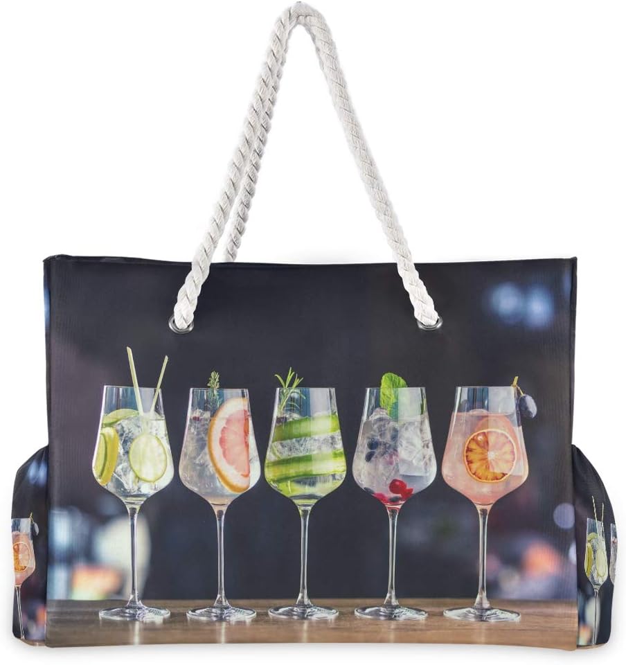 senya Large Beach Shoulder Bags Canvas Tote Water Resistant for Gym Travel Daily