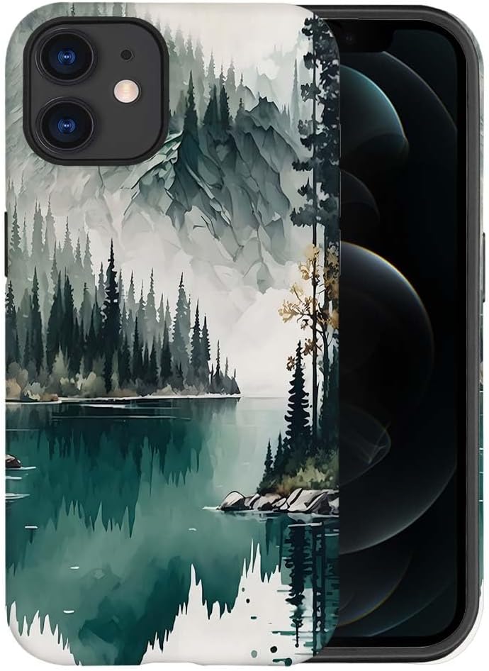 SEized Case Compatible with for iPhone 12,Mountain Forest Landscape Phone Case for Girl Women Boy Men,Durable Protection Case for iPhone 12