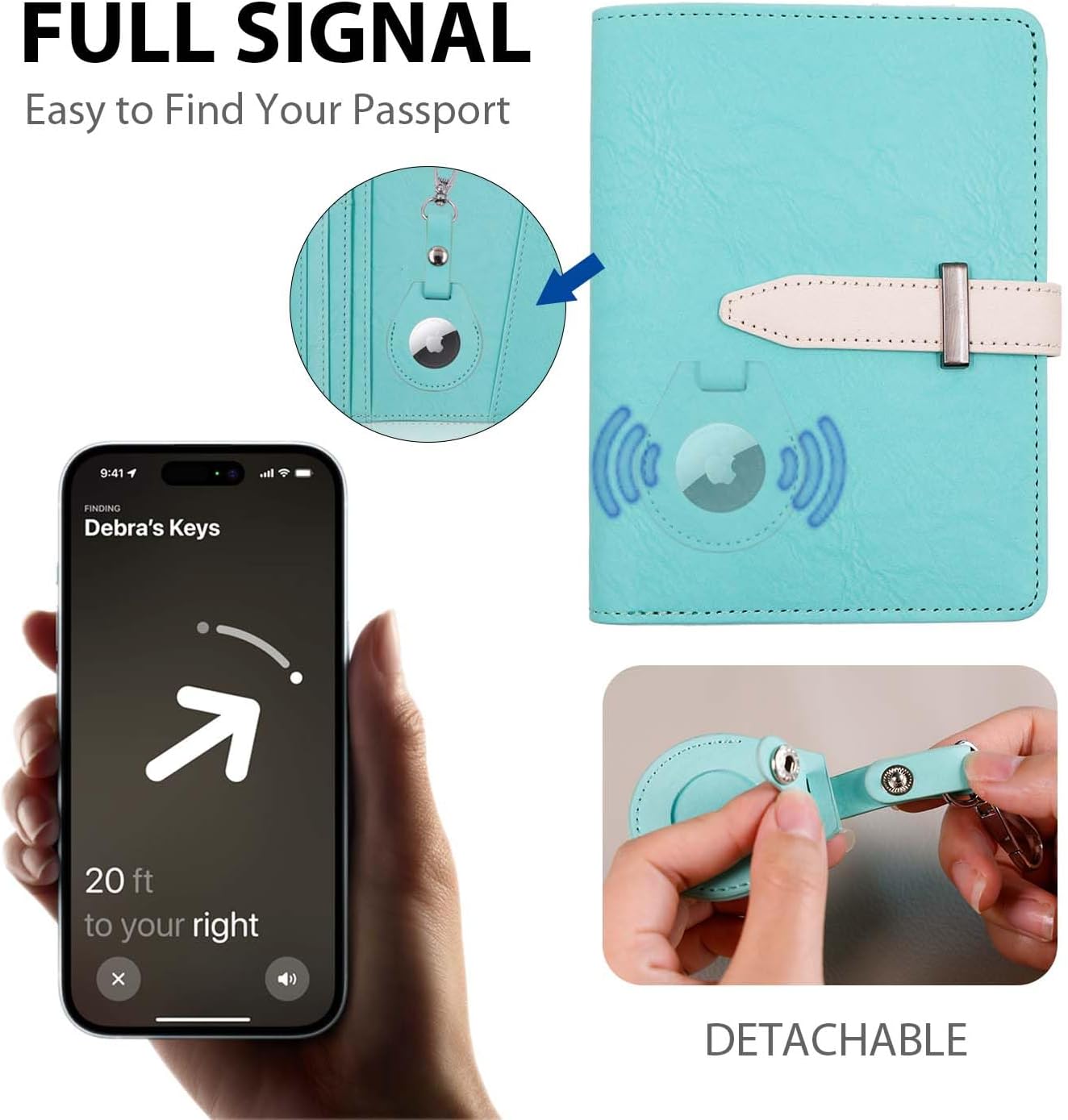 Deziliao Passport Wallets, Mulit-Purpose RFID Blocking Passport Holder AirTag Wallet, Travel