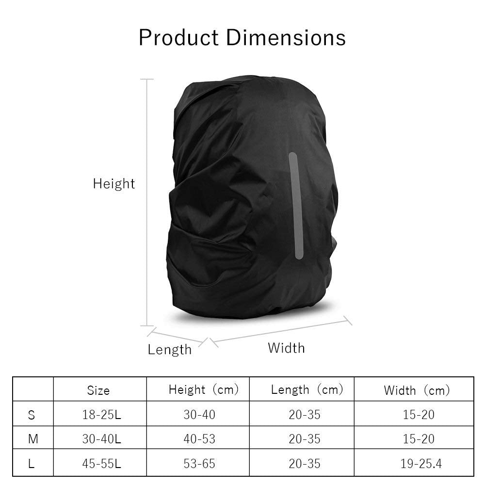 LAMA 2 Pack Waterproof Rain Cover for Backpack, Reflective Rucksack Rain Cover for