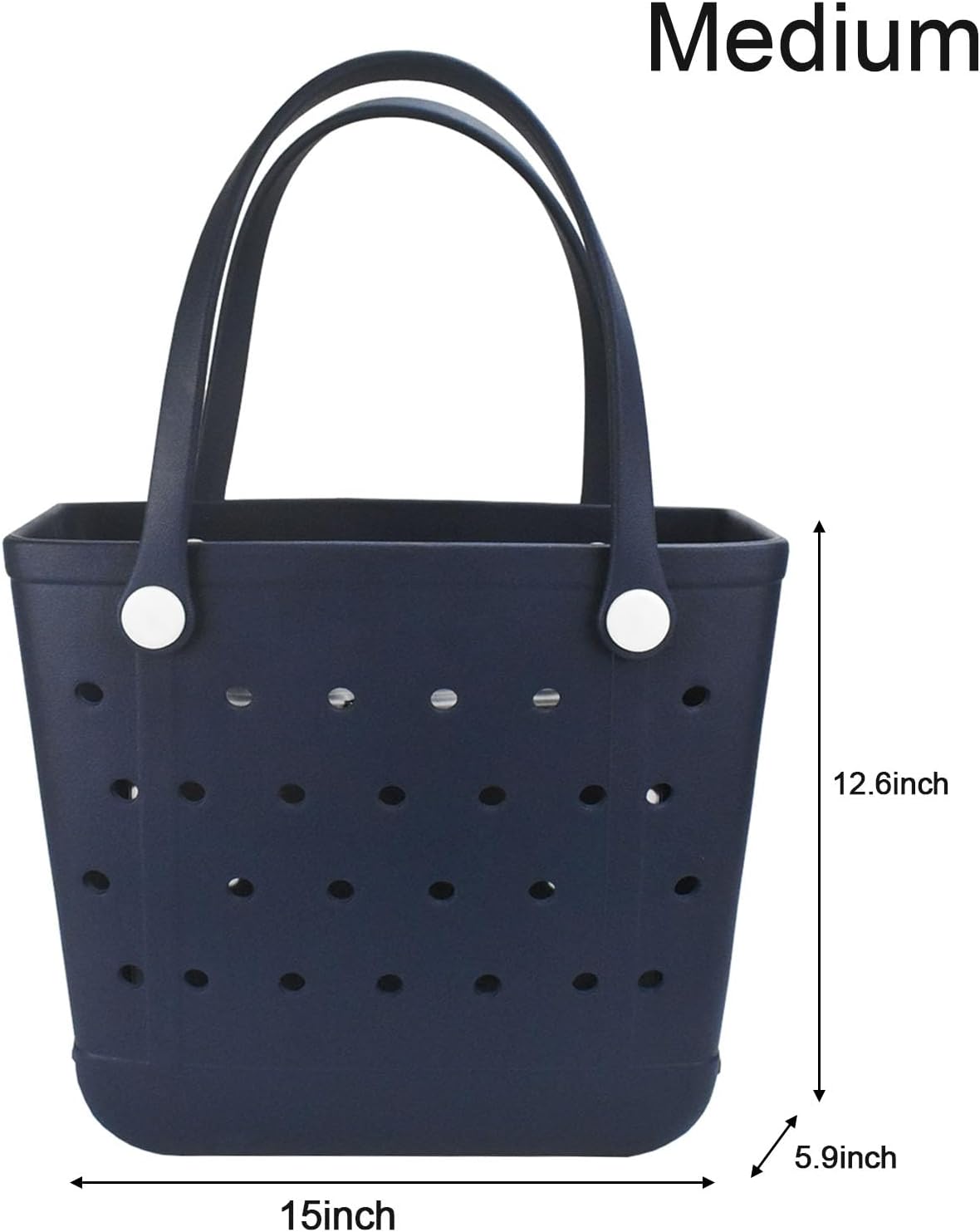 Medium Beach Bag, Waterproof Rubber Beach Bag, Washable Open Tote Bag Durable Tote Travel Bags for Outdoor Sport