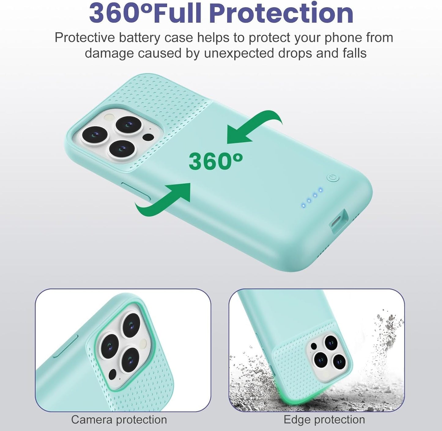 Battery Case for iPhone 14 Pro Max/14 Plus/13 Pro Max, [2024 Upgraded] Ultra-Slim 8600mAh Portable Extended Charger Case for iPhone 14 Pro Max, 14Plus, 13Pro Max Charging Case (6.7inch),Green