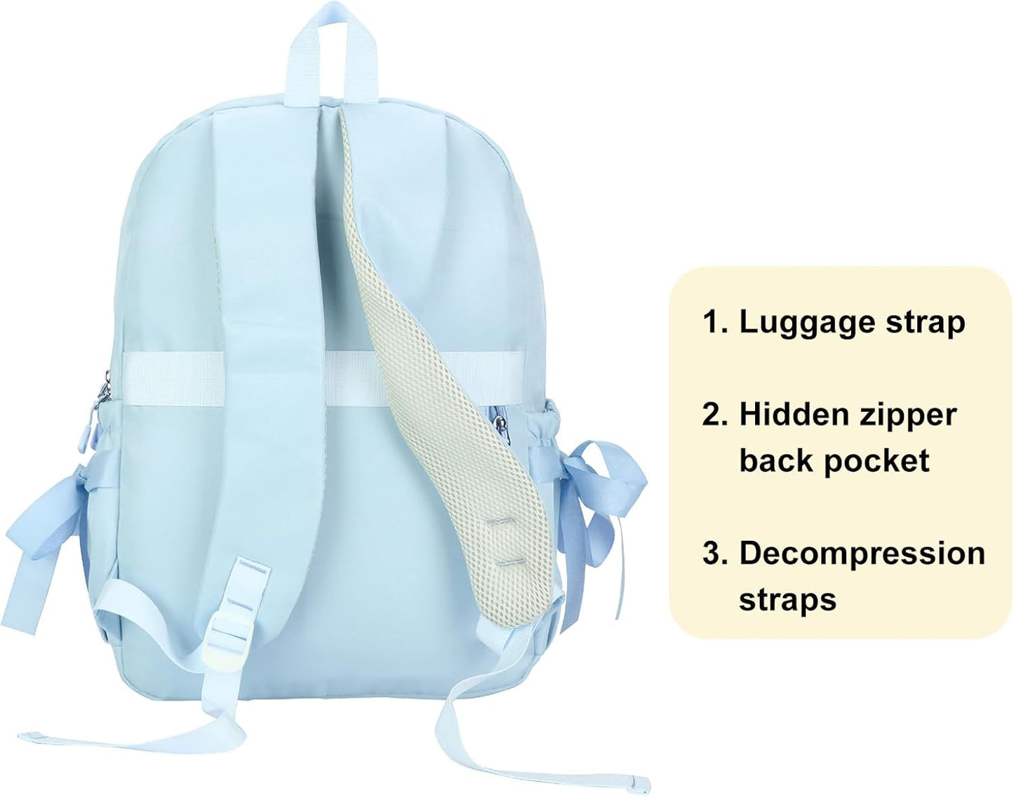 Phaoullzon Coquette Backpack with Bow for Women Aesthetic Daypack