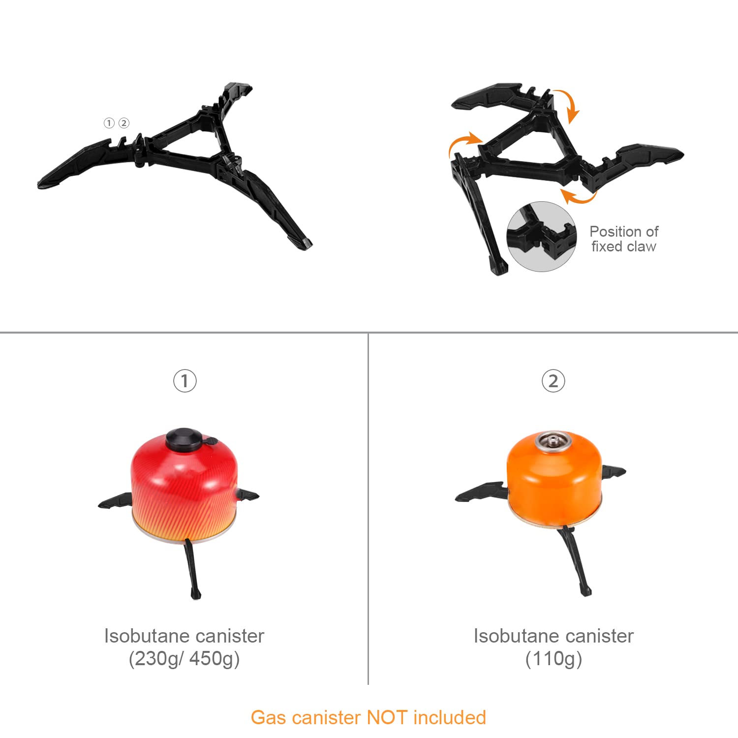 Odoland Camping Cookware Stove Set with 1.2L/0.6L Pot and Protable Stove