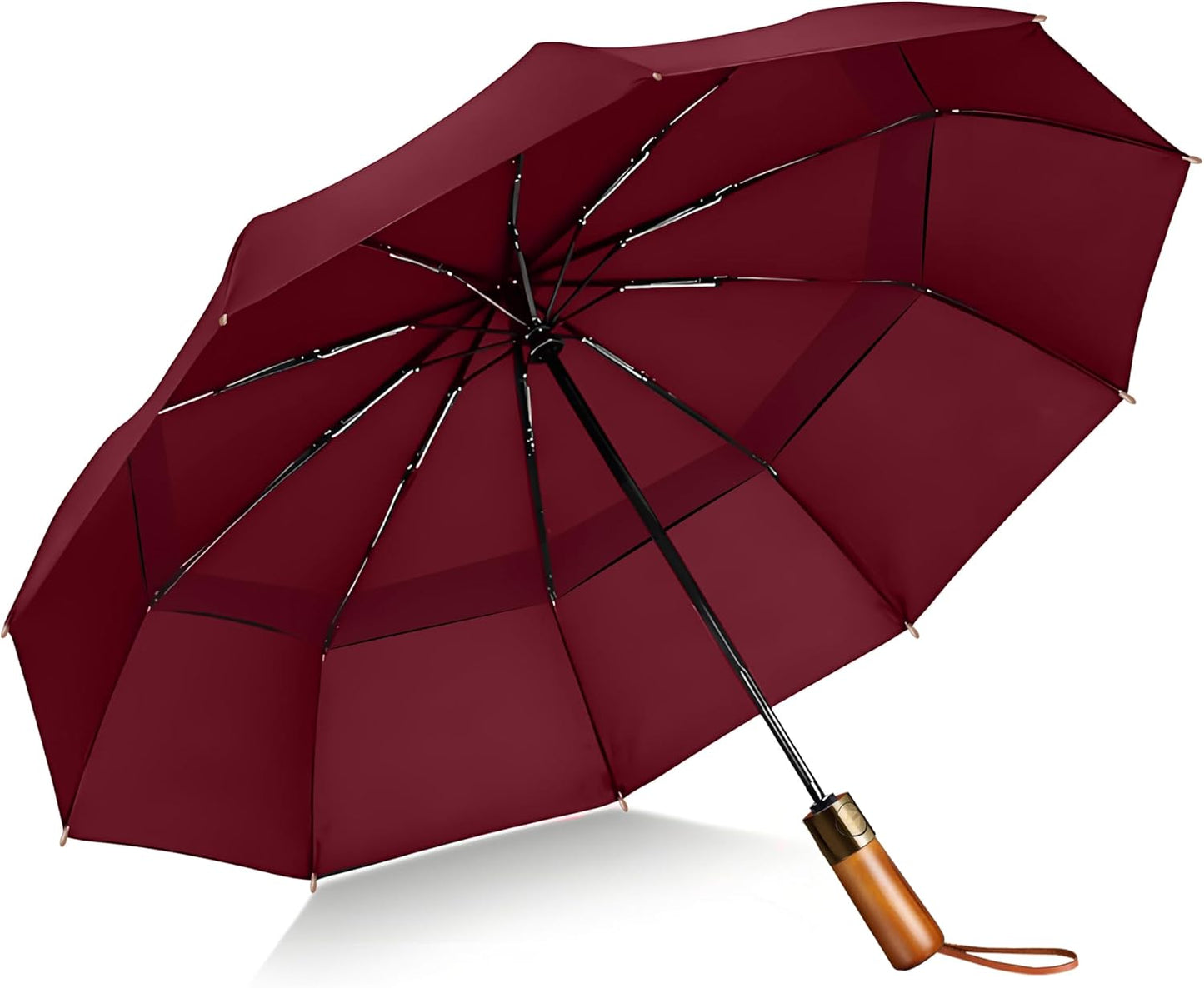 SIEPASA 49/54/62 Inch Windproof Golf Umbrella - Automatic Open/Close, Real Wood Handle - Large Folding Travel Umbrella for Wind, Rain & Sun Protection.