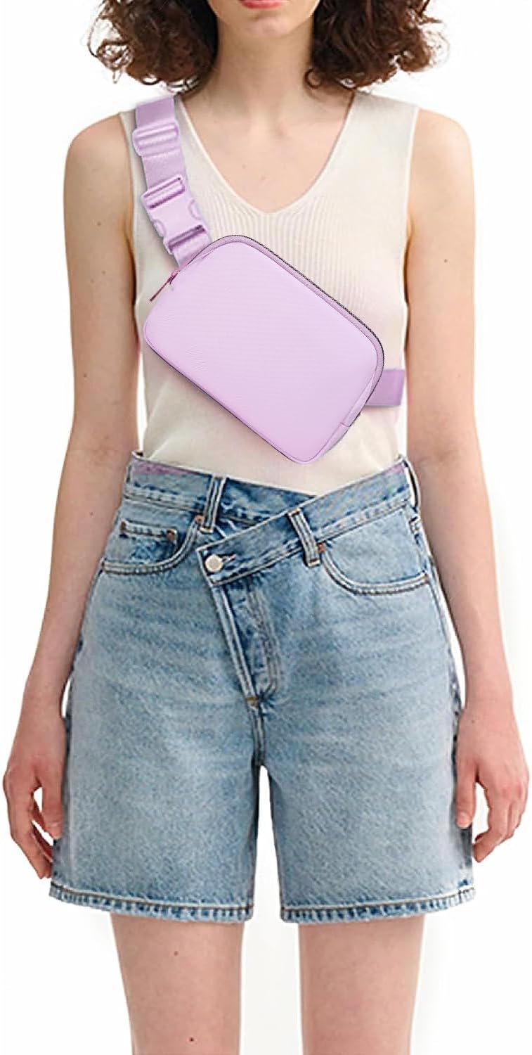 Belt Bag for Women, Cross Body Fanny Pack Fashion Waist Packs Everywhere Belt Bag with Adjustable Strap Gifts for Teen Girls Women Men (Lavender)