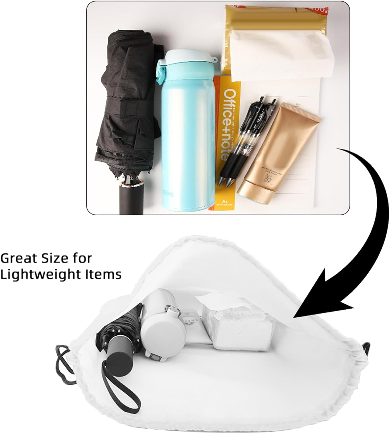 GoodtoU Drawstring Bags Bulk Nylon Backpack Draw String Back Bag Cinch Sack Drawstring Gym Bag Backpack for Sport, Traveling, Team (White, 128Pcs)