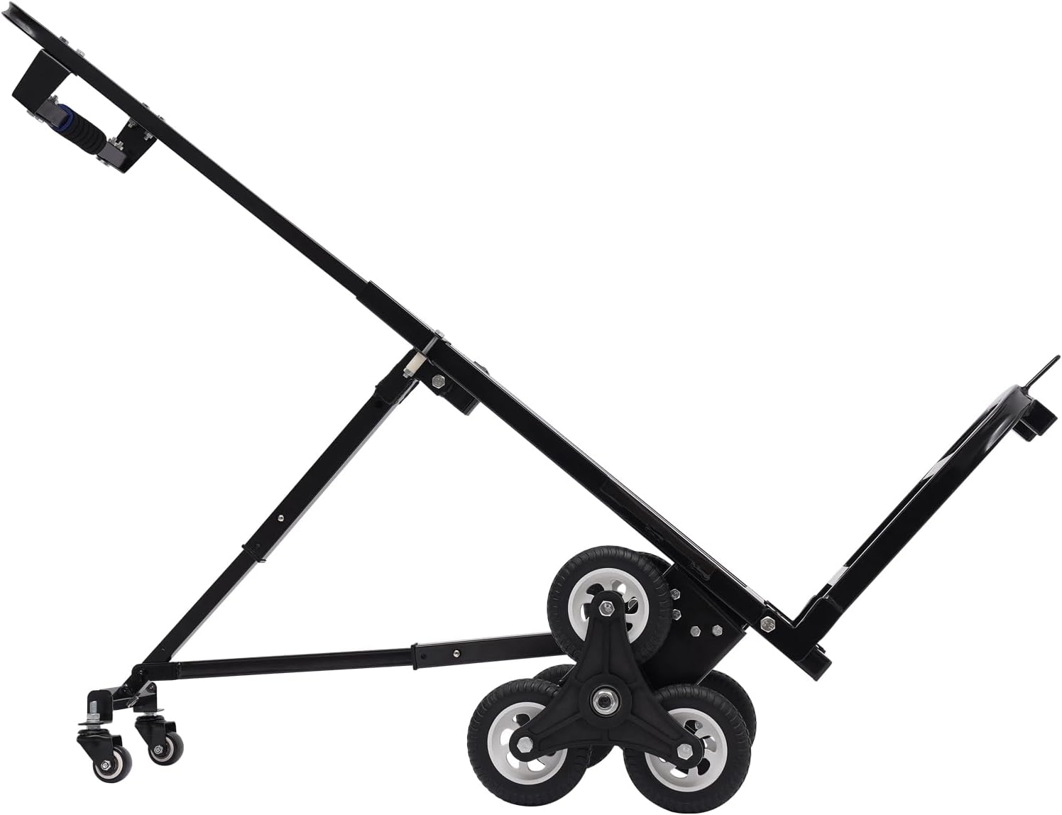 Folding Hand Truck Dolly Height Adjustable Steel Luggage Cart Trolley Cart Black MAX Load 460lbs