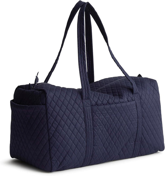 Vera Bradley Women's Premium Cotton Large Original Duffel Bag, Peacoat, One Size
