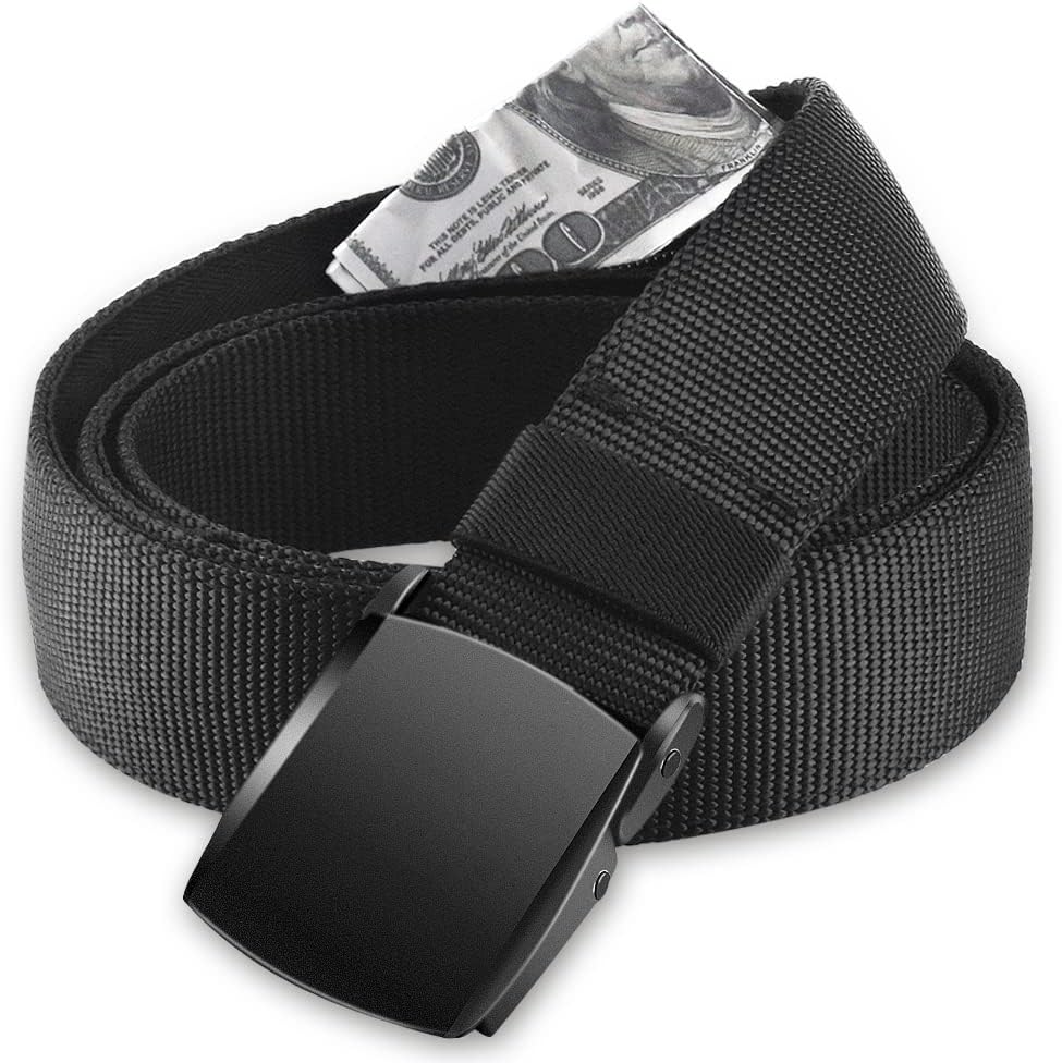 AGPTEK Travel Money Belt, Hidden Money Pouch, Anti-Theft Security Waist Wallet, Secret Compartment Money Hideaway for Business Trip Jogging Outdoor Working, Gift for Fathers Dad Men Boyfriend, Black
