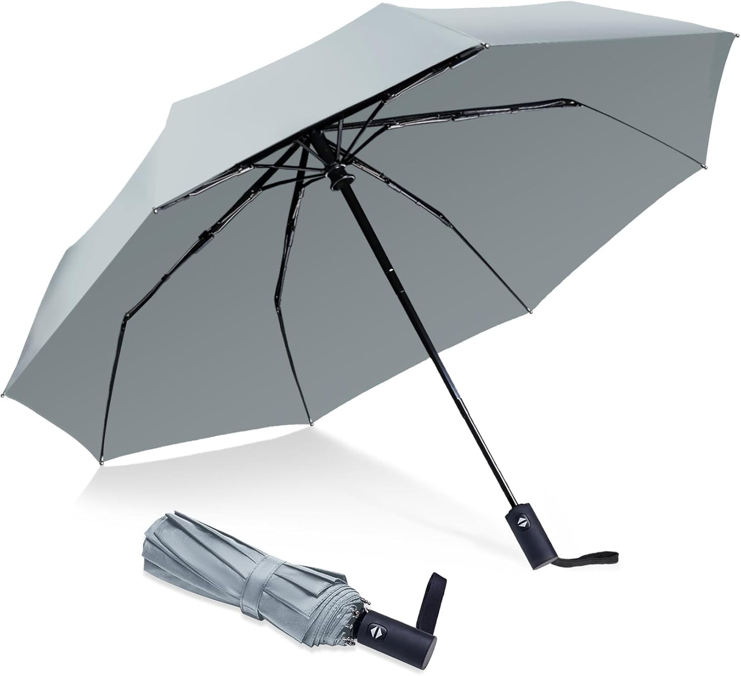 Travel Essentials Umbrella Windproof Compact Collapsible Light, Automatic, Strong and Portable, Wind Resistant Folding Small Umbrella for Rain