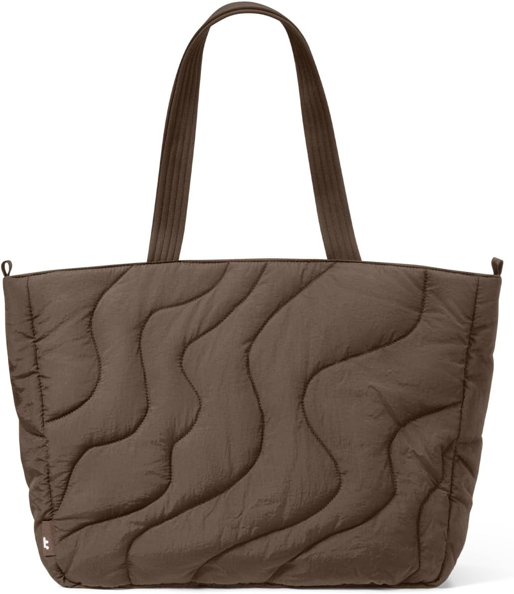 tomtoc 16-inch Puffy Laptop Tote Bag for Women 13.5L, Lightweight Puffer Work Tote with Padded Laptop Compartment for 15/16-inch MacBook, Large Capacity Tote Bag for Office, Business, Daily Essentials
