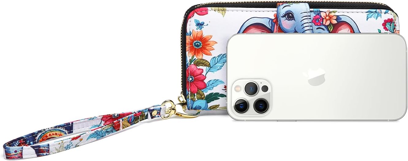 Women Wallet Card RFID For Womens Holder Blocking Credit Small Zipper Purse Pocket Bifold Slim Coin ID Ladies Wristlet Clutch Large Capacity Window Case Travel Zip Women's