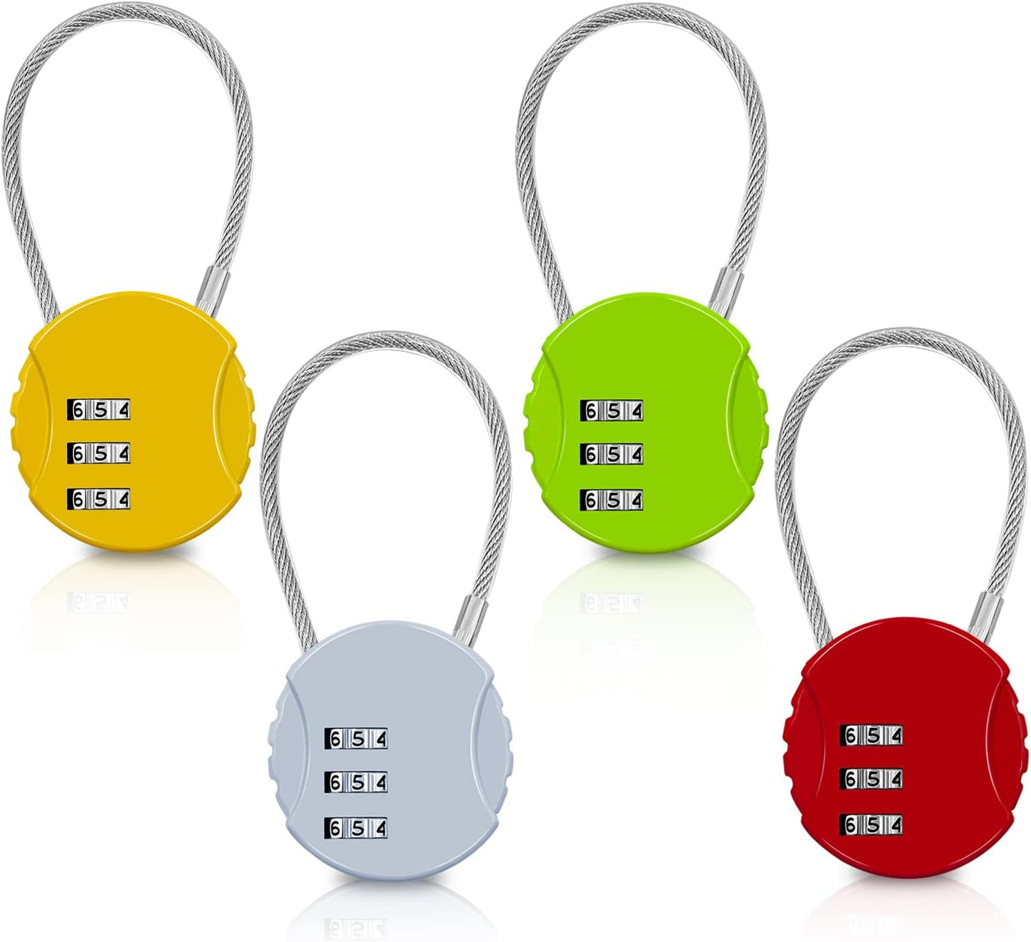 Combination Lock, 4 Pack Color Padlock, 3 Digit Mini Code Lock, Luggage Lock Bag Locks Gym Locks with Combination Code for Travel, Backpacks, Holiday Suitcase
