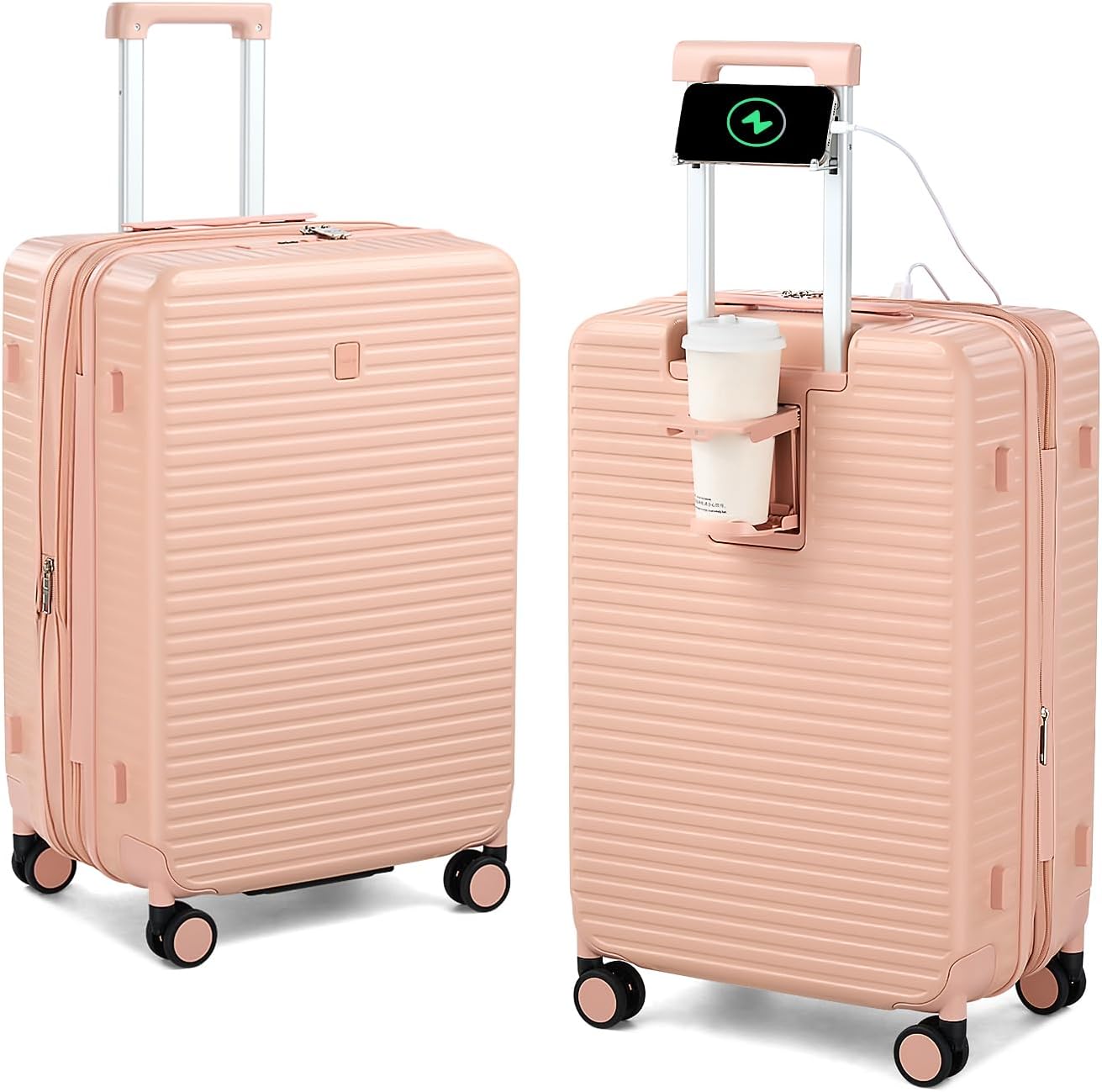 24 Inch Check in Luggage with Spinner Wheels, Hard Shell Suitcases Travel Expandable Luggage with