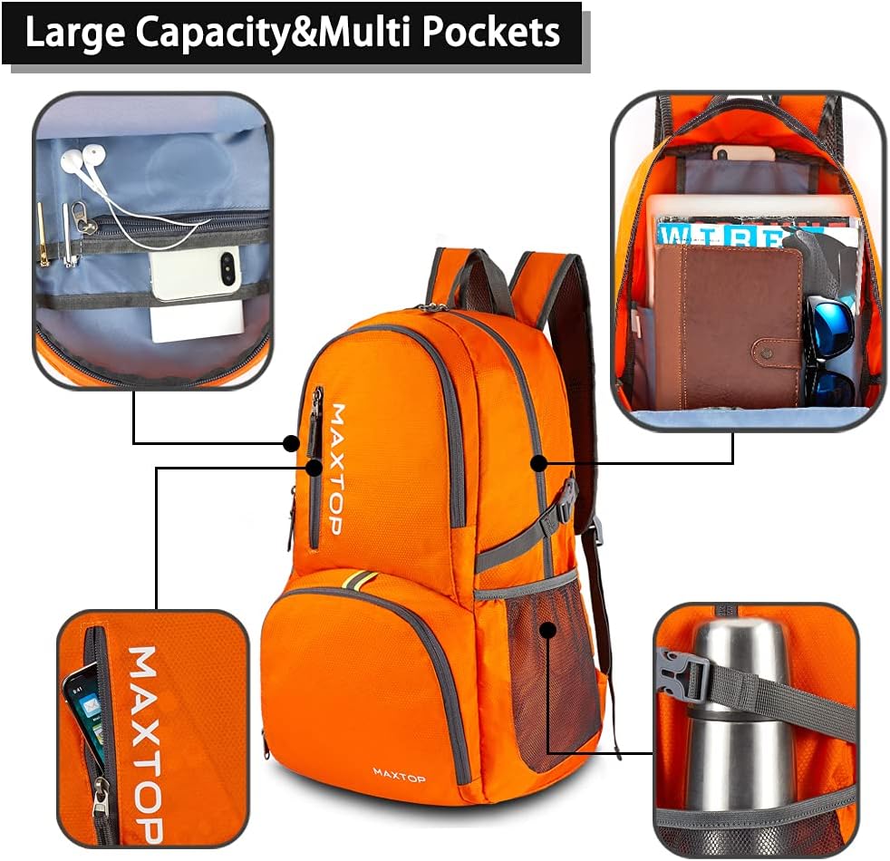 MAXTOP 40/50L Lightweight Packable Backpack for Hiking Traveling Camping Water Resistant Foldable Outdoor Travel Daypack