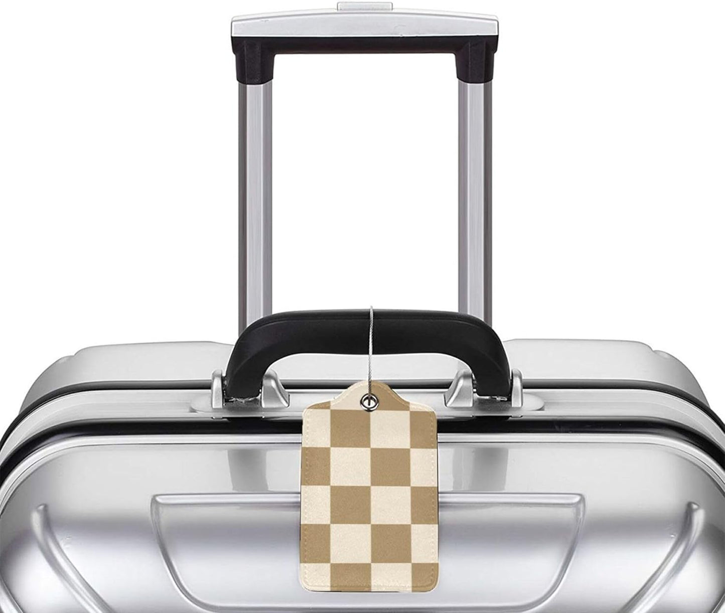 Luggage Tags for Suitcases, 2 Pack Cute PU Leather Luggage Tag TSA Approved with Stainless Steel Loop and Address Card Baggage Tag for Travel&Hotel Stays&Cruise Ships&Shipping and Mailing(Coffee)