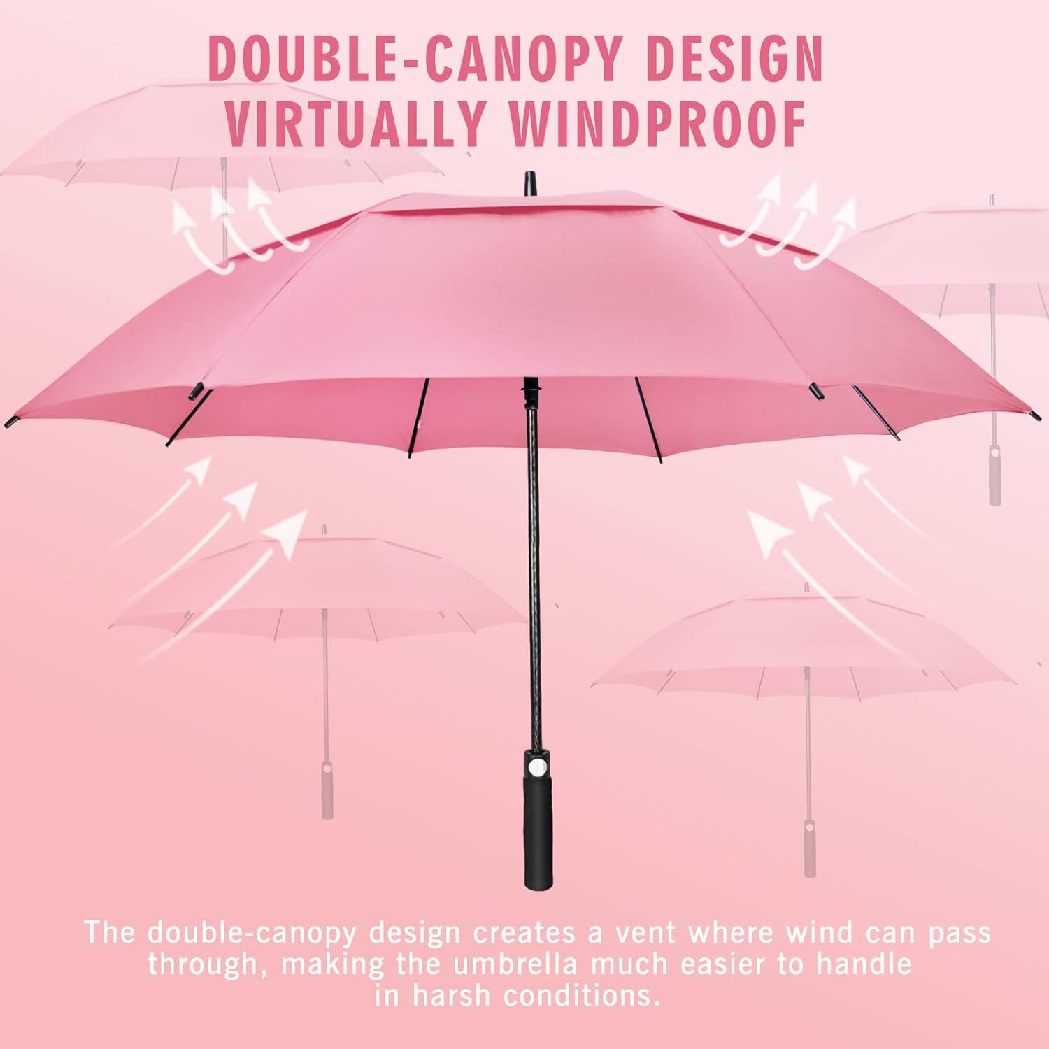 ZOMAKE Golf Umbrella Windproof, Extra Large Oversized Heavy Duty Double Canopy for Rain, Sports
