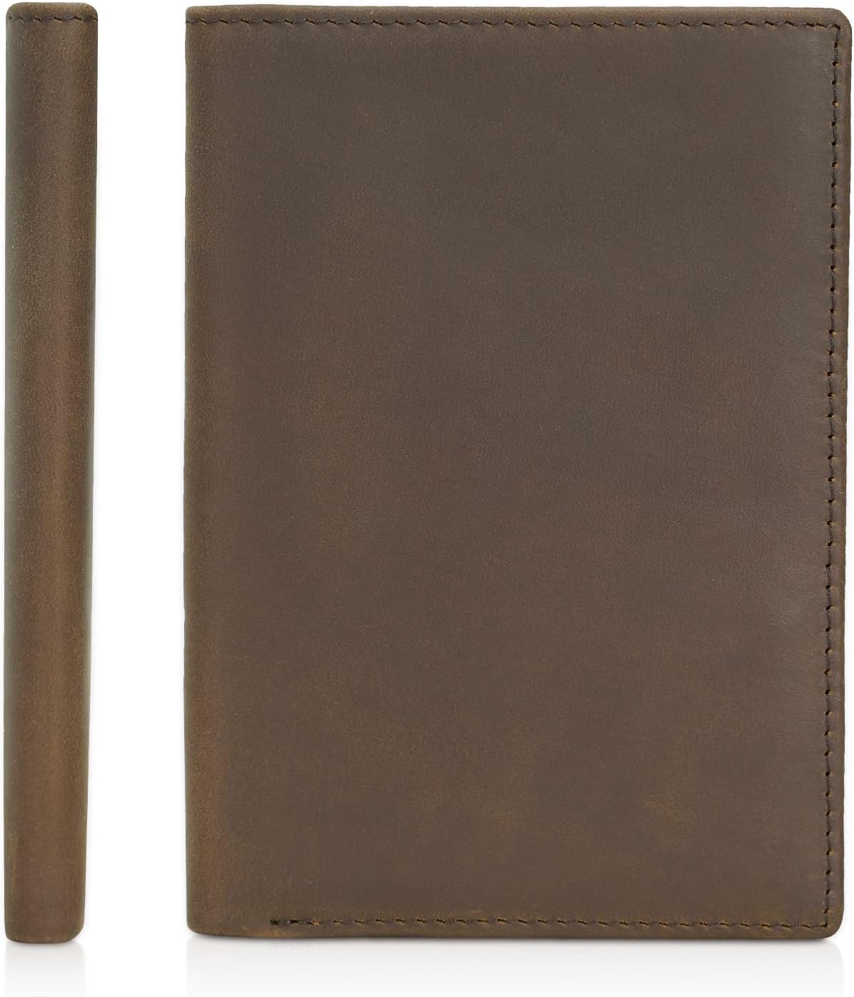 Polare Functional RFID Blocking Leather Passport Holder Travel Bifold Wallet For Men(Dark Brown)