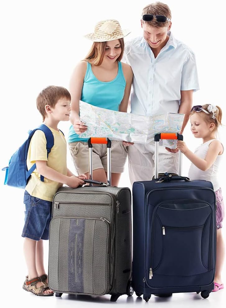 Neoprene Luggage Handle Wraps for Suitcase Unique Neon Orange Luggage Identifiers/Tag/Marker (Fluorescent Orange(5 Pack))