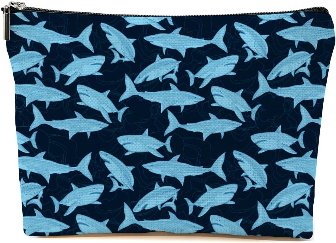 Cute Shark Makeup Bag Shark Gifts for Girls Shark Lover Animal Lover Grandma Shark Stuff Shark Accessories Travel Accessories Bag Mothers Day Christmas Birthday Gift Ideas Friendship Appreciate Gifts