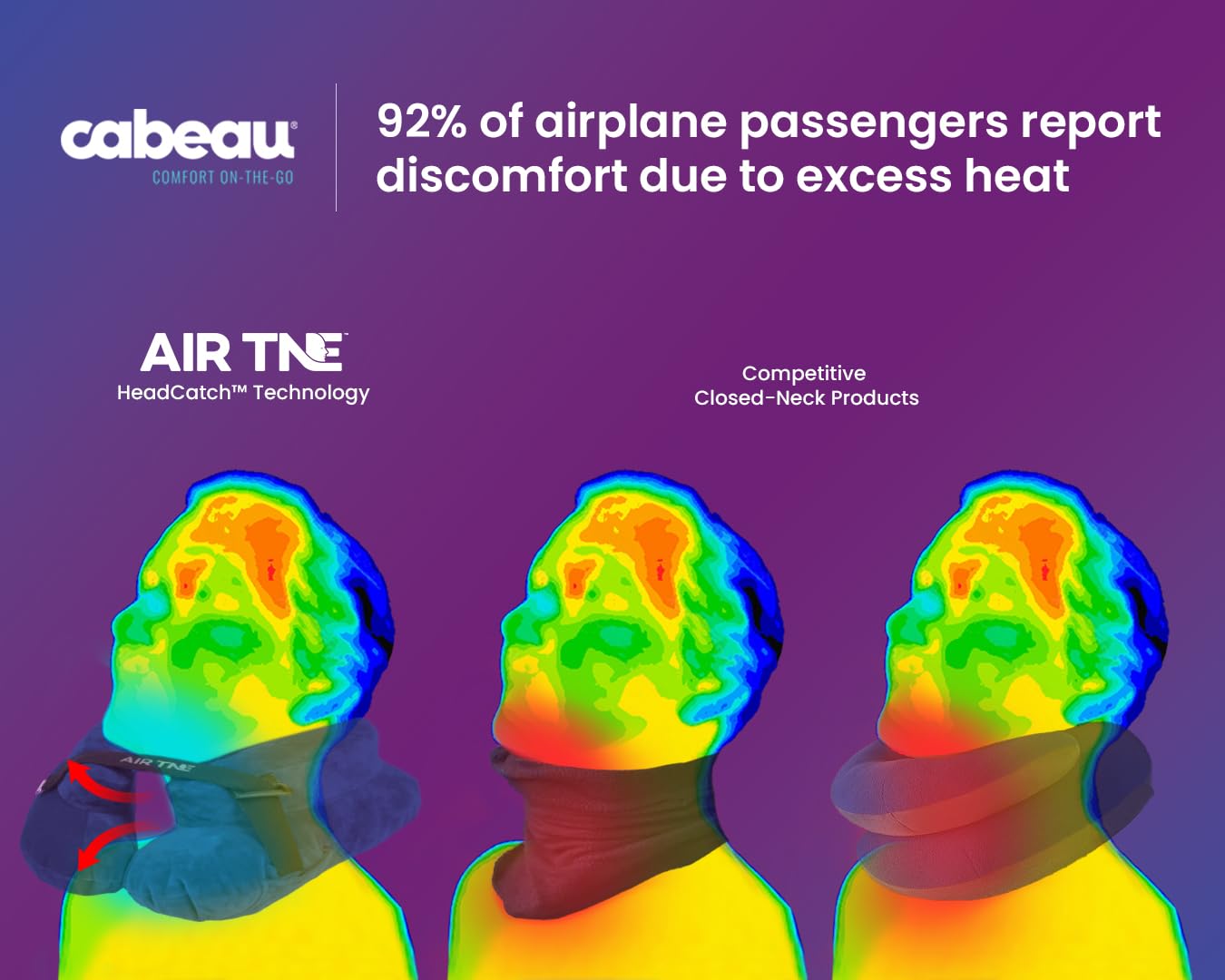 Cabeau Inflatable Travel Pillow – Air TNE – Adjustable, Lightweight, and Supportive for Sleeping on