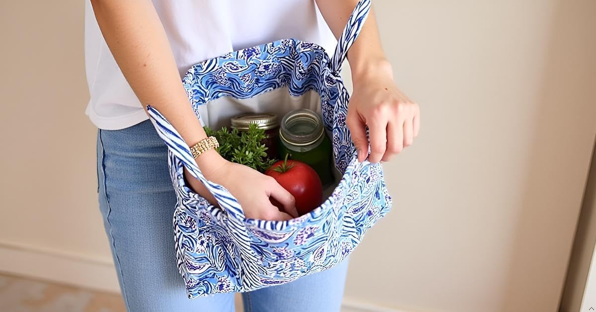 Floral Cotton Tote Bag for Women – Large Reusable Shoulder Bag for Shopping, Grocery, Beach, Travel & Everyday Use