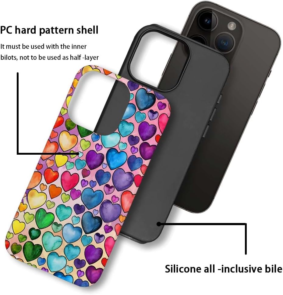 SEized Case Compatible with for iPhone 11 Pro Max,Colorful Heart Lovely Cute Pink Phone Case for Girl Women Boy Men,Durable Protection Case for iPhone 11 Pro Max