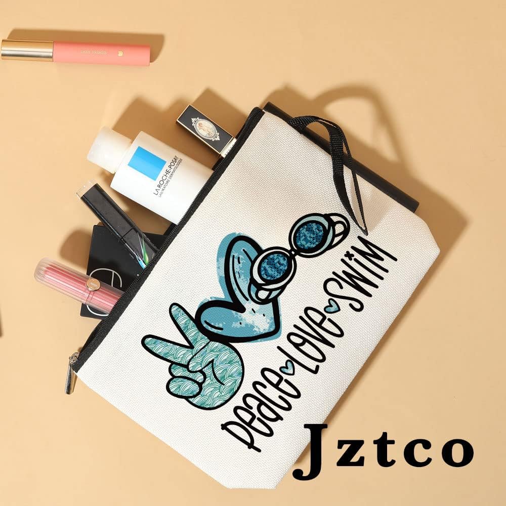 Jztco Swimming Bag Funny Swimming Gifts for Swimming Team Gifts Swim Gifts, Swim Teacher Gifts, Swimming Makeup Bag Thank You Birthday Gifts for Women Her Female Swimmer