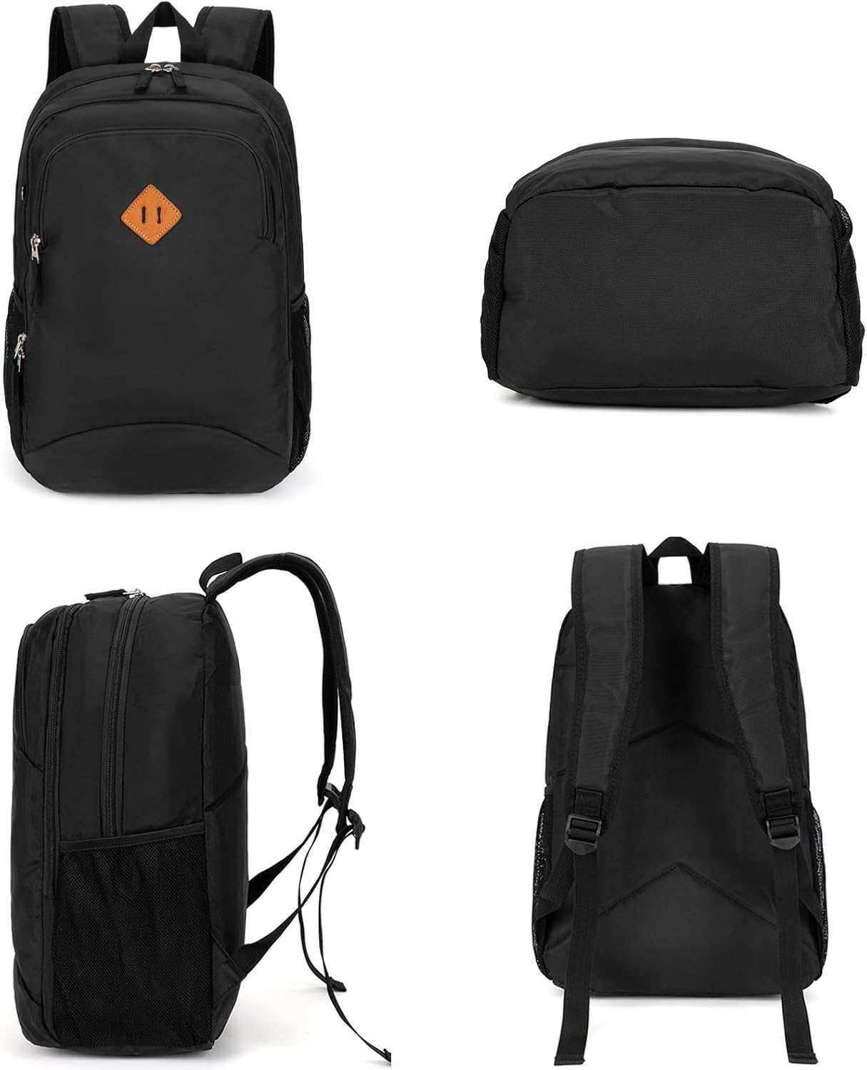 Kids Backpack for School Lightweight Elementary Middle School BookBags for Teens Boys and Girls with Chest Strap, 18 Inch Black