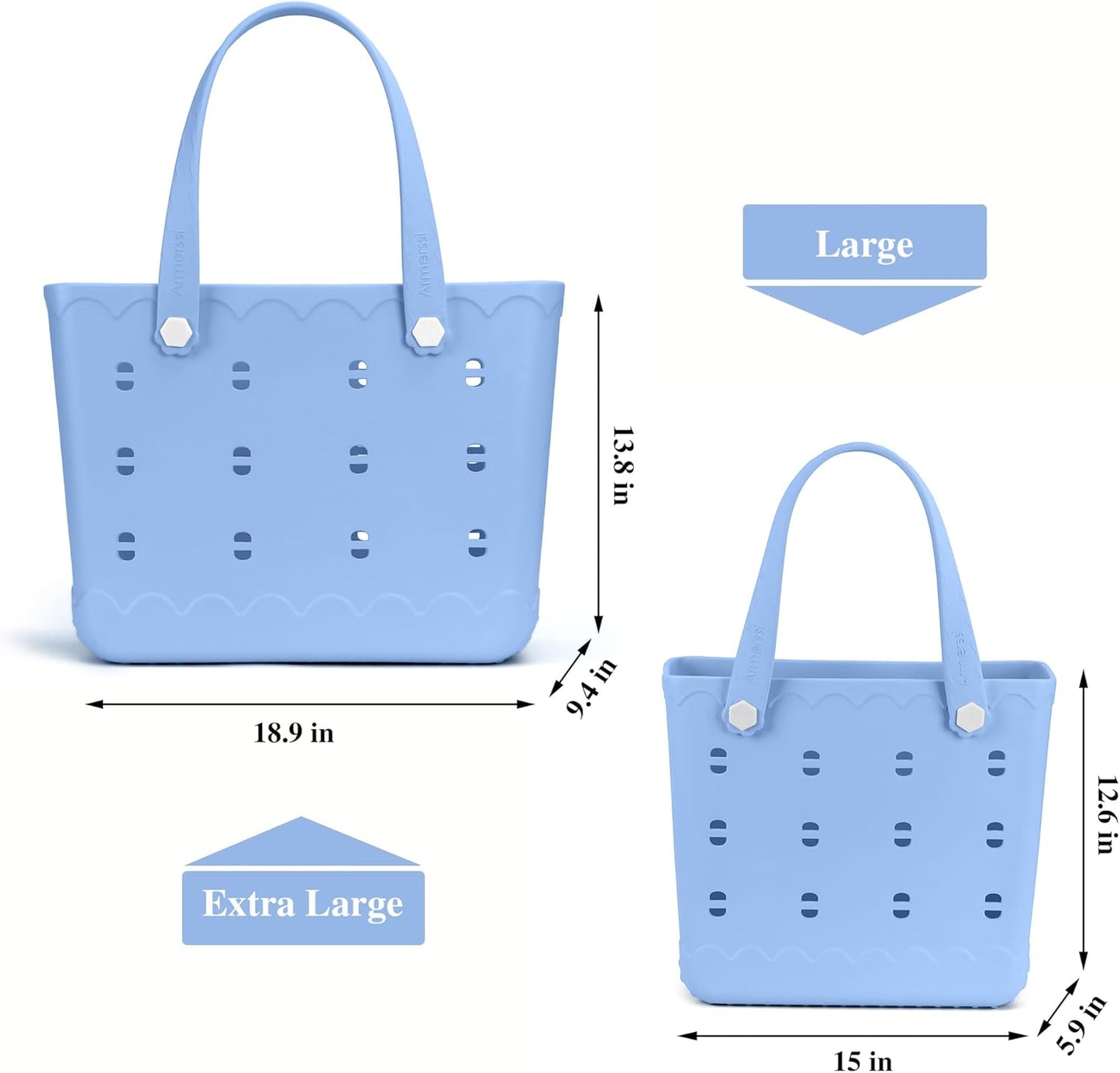Rubber Beach Bag Waterproof Durable Tote Bag for Beach Sports Pool Modern Rubber Tote