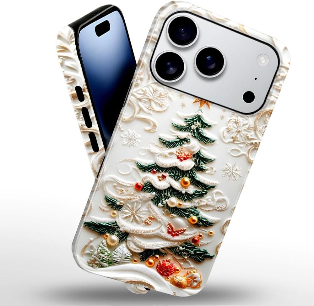 Case for iPhone 17 Pro - Slim Fit Anti-Scratch Phone Case for Girl Women - Christmas Tree Stained Glass (Glossy)