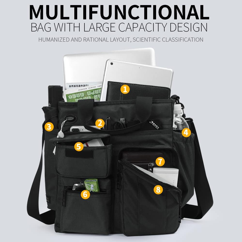 Mens Messenger Bag Laptop Shoulder Bag Computer Work Office Bag Waterproof Briefcases for Travel Work