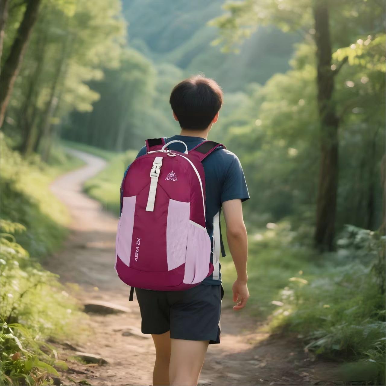 Lightweight Packable Backpack 25L Small Lightweight Backpack for Travel Hiking Daypack Foldable Daypack for Women Men Purple