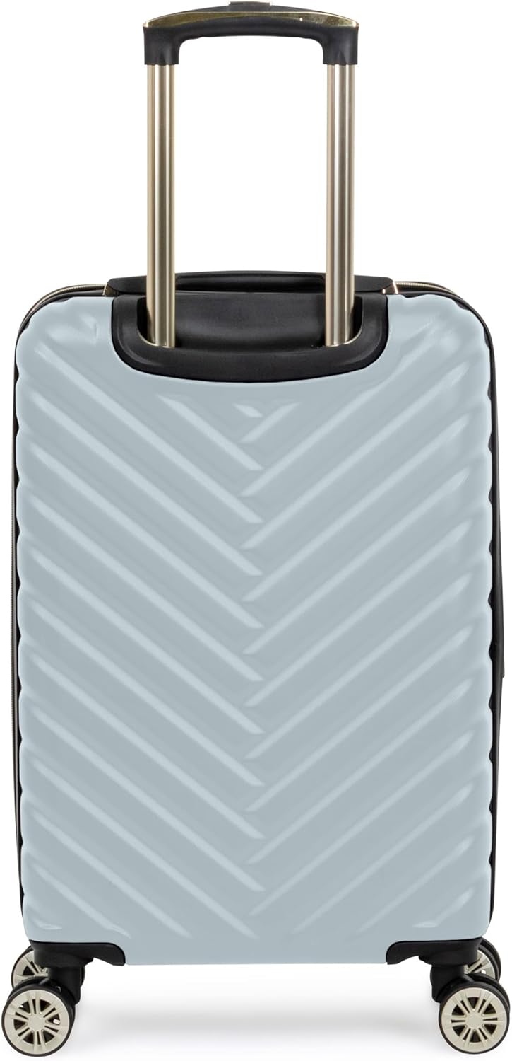 Kenneth Cole REACTION Madison Square Lightweight Hardside Chevron Expandable Spinner Luggage, Slate, 20-Inch Checked
