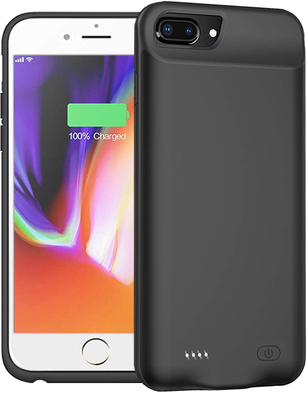 Battery Case for iPhone 8 Plus/7 Plus/6 Plus/6s Plus,10000mAh Protective Portable Charging Case Rechargeable Extended Battery Pack Compatible with iPhone 8 Plus/7 Plus/6 Plus/6s Plus (5.5 inch) Black