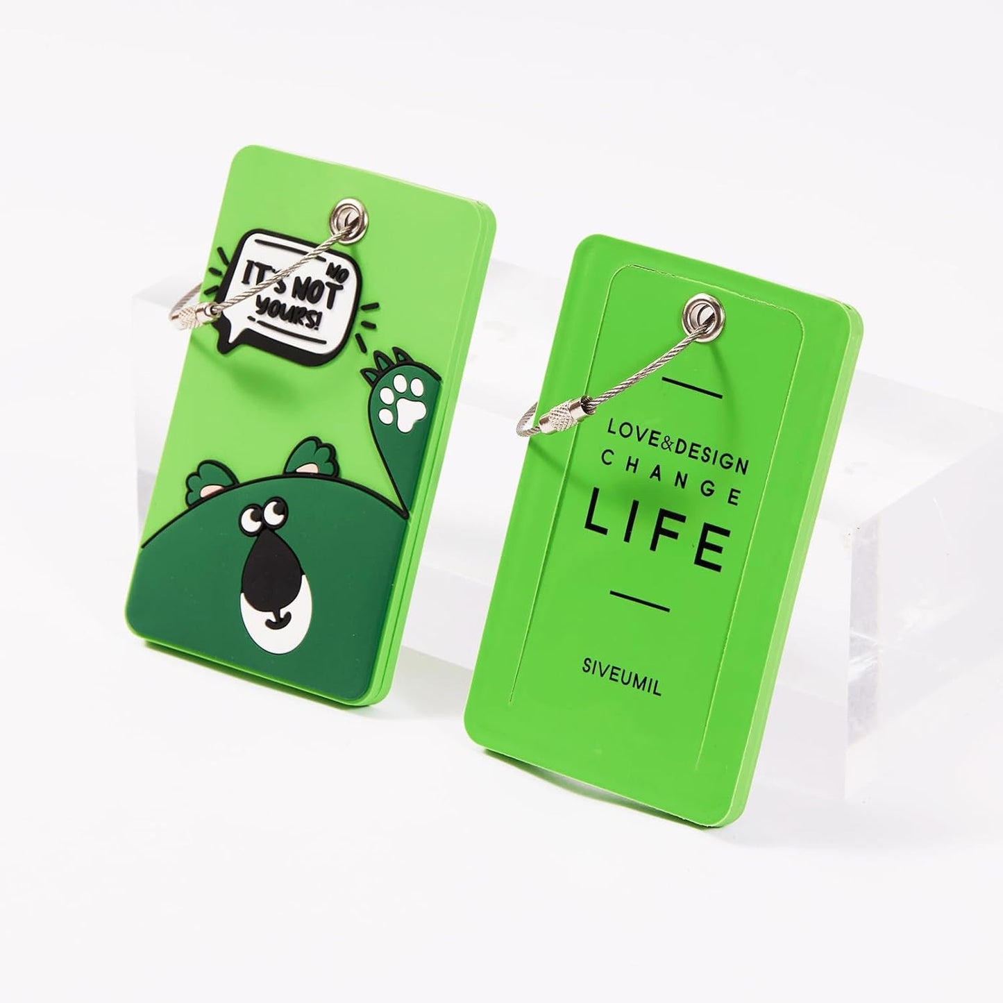 1pcs 2303 Bright Silicone Luggage tag (Green)
