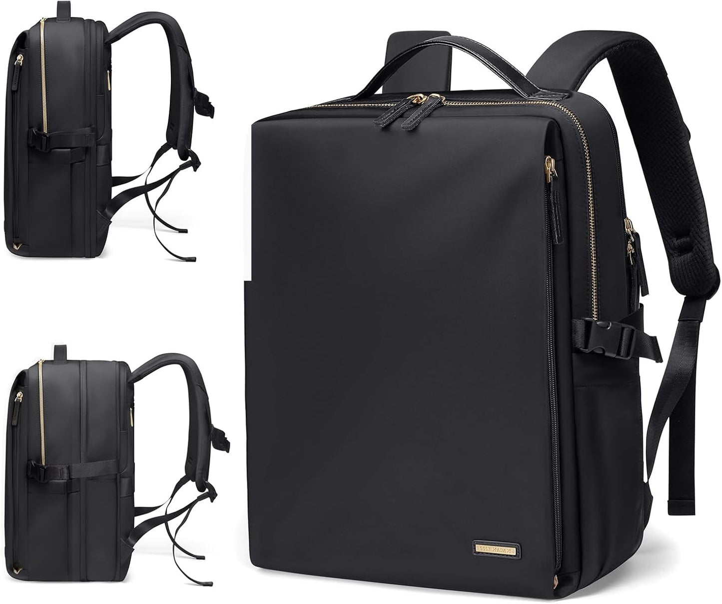 Stylish Laptop Backpack for Women Airline Approved Perfect for Work College and Travel Multi-Functional Casual Daypack Fits 17.3 Inch Notebook (Black)