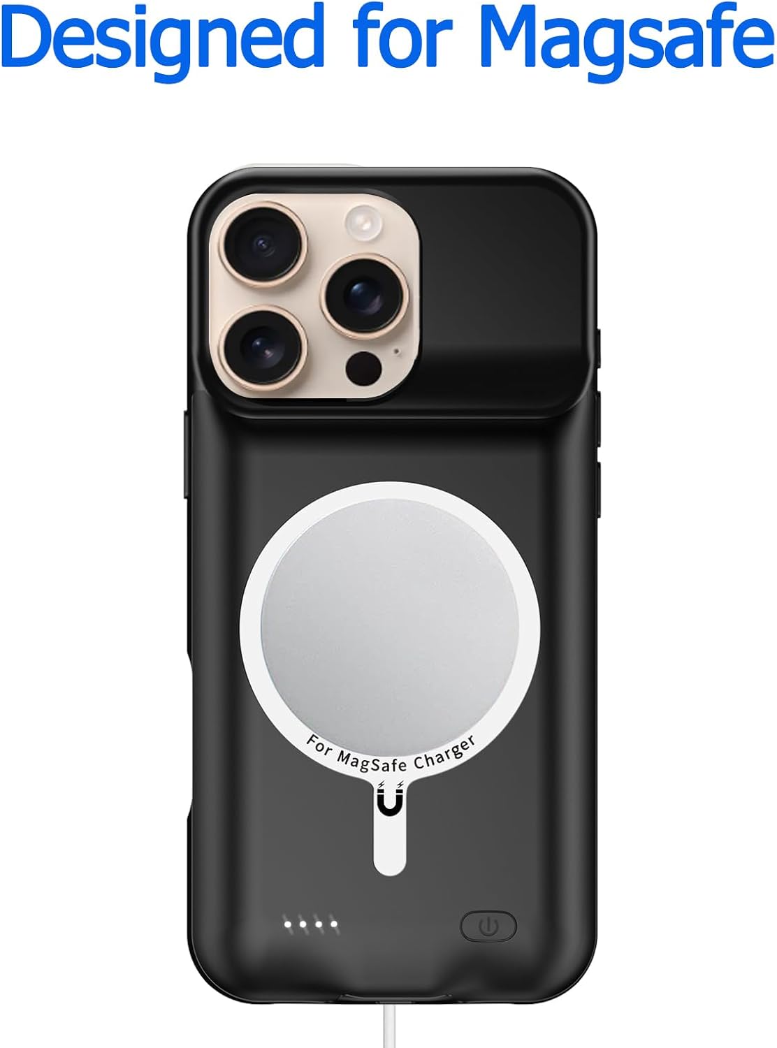 Battery Case for iPhone 16 Pro Max, 12000mAh Protective Charging Case with Wireless Charging Compatible with iPhone 16 Pro Max (6.9 inch) Rechargeable Battery Pack Charger Cover with Carplay (Black)