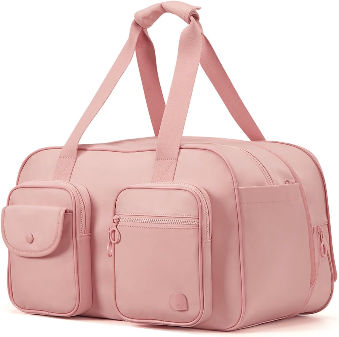 Aji Travel Duffel Bag, Expandable Pink Duffle Bag for Travel with Wet Pocket, Carry on Weekender Bags for Men Women, Large Capacity & Water Resistant Gym Duffel Bag Sport Bag (Plus)