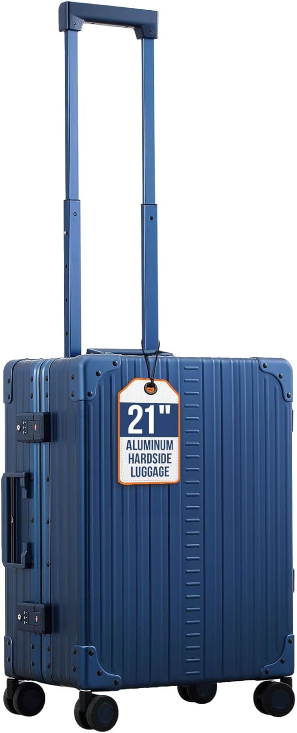Aleon All Aluminum Lightweight Carry-On Luggage - Hardside Carry-On Suitcase, TSA Approved, Hard
