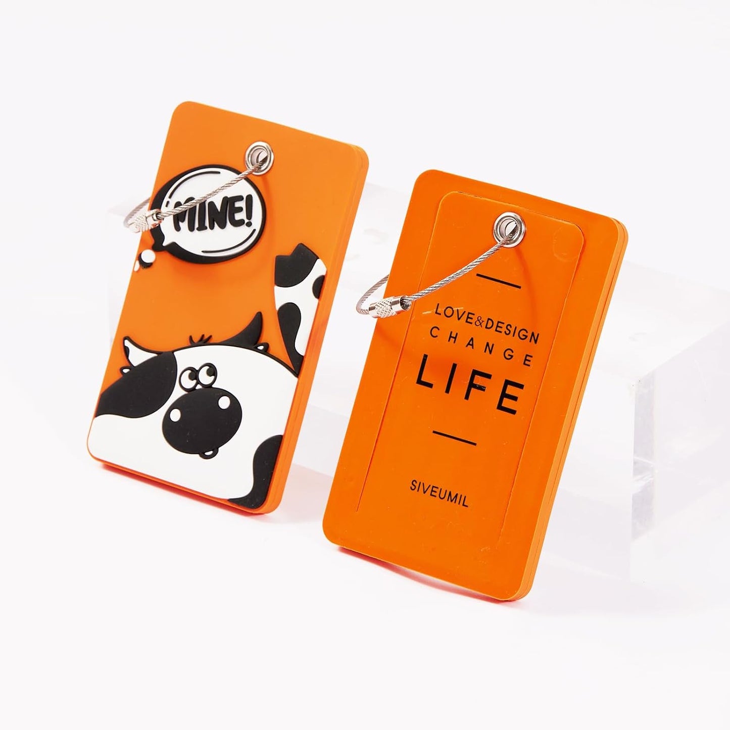1pcs 2303 Bright Silicone Luggage tag (Orange)