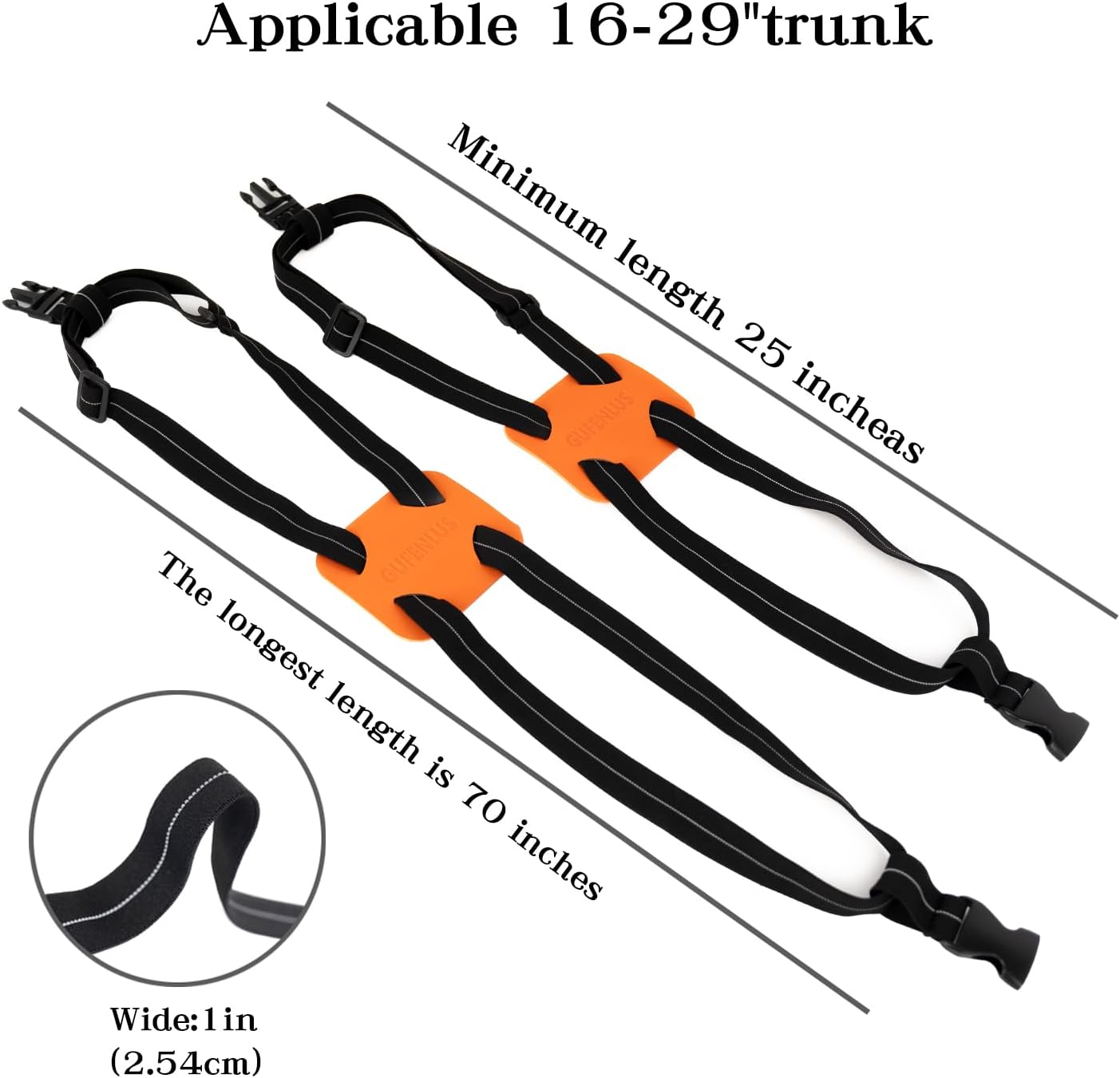 Luggage Straps for Suitcases,Luggage Straps Bag Bungees for Add a Bag Easy to Travel Suitcase Elastic Strap Belt (Black/Orange 1pcs)