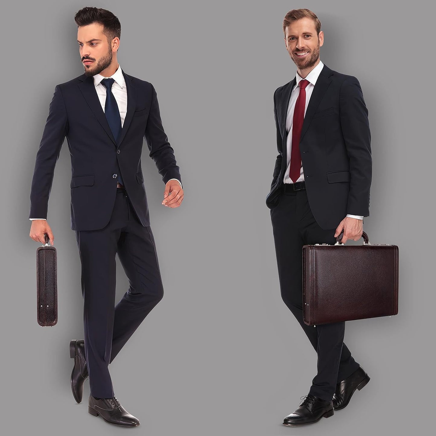 Full Grain Leather Briefcase Attache Case For Unisex Size L17xW3xH12 Inches Briefcase Bag