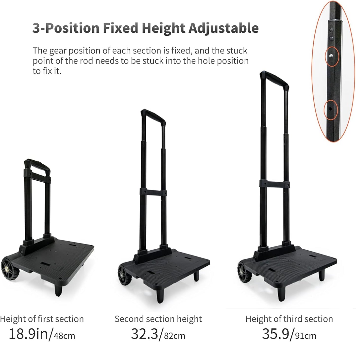 Backpack Cart with Elastic Ropes, Aluminium Alloy Folding Trolley for Luggage, Laptops, Camping Gear, Grocery Bags & More-Lightweight & Portable Hand Truck