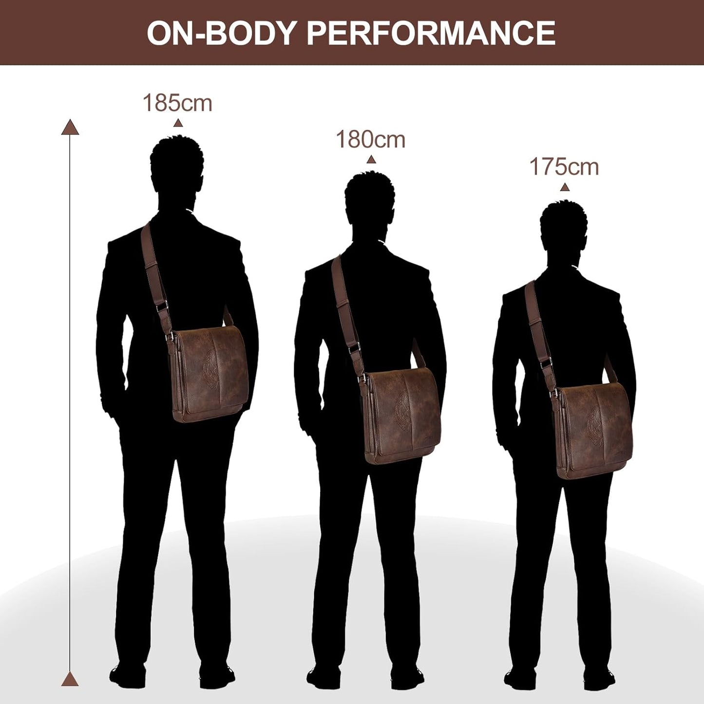 Leathario Men's Crossbody Bag, Vegan Leather, Shoulder Purse Side Sling Satchel, Small Messenger