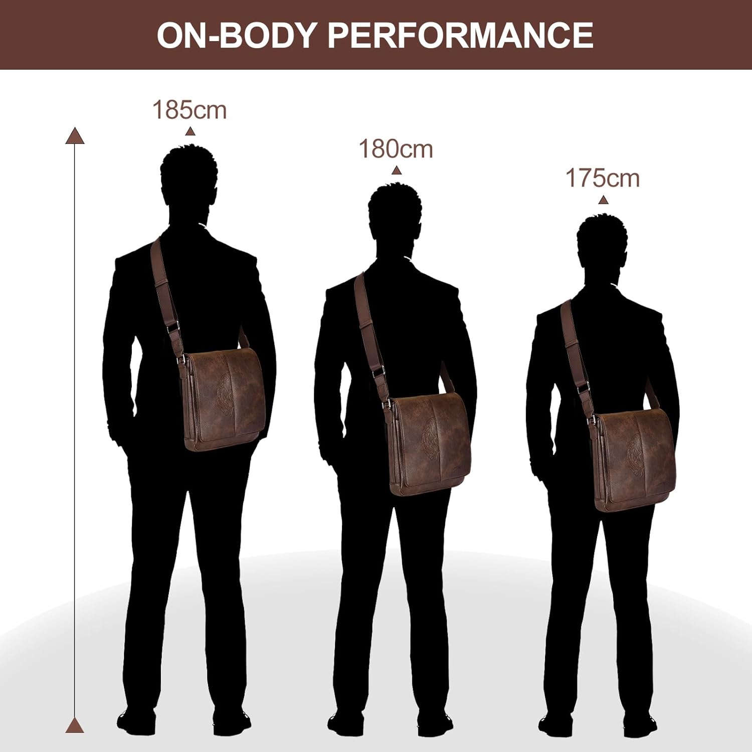 Leathario Men's Crossbody Bag, Vegan Leather, Shoulder Purse Side Sling Satchel, Small Messenger