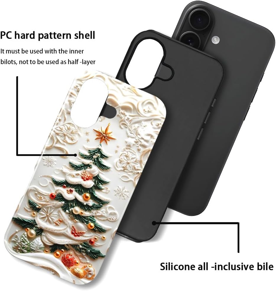 Case for iPhone 17 - Slim Fit Anti-Scratch Phone Case for Girl Women - Christmas Tree Stained Glass (Glossy)