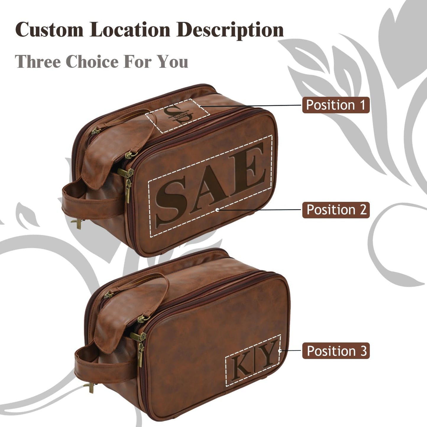 Personalized Toiletry Bag for Men, Large Capacity Custom Name Initials PU Leather Dopp Kit, Groomsmen Gift, Customized Travel Monogrammed Travel Shaving Bag, Handcrafted for Dad, Husband, Grandpa
