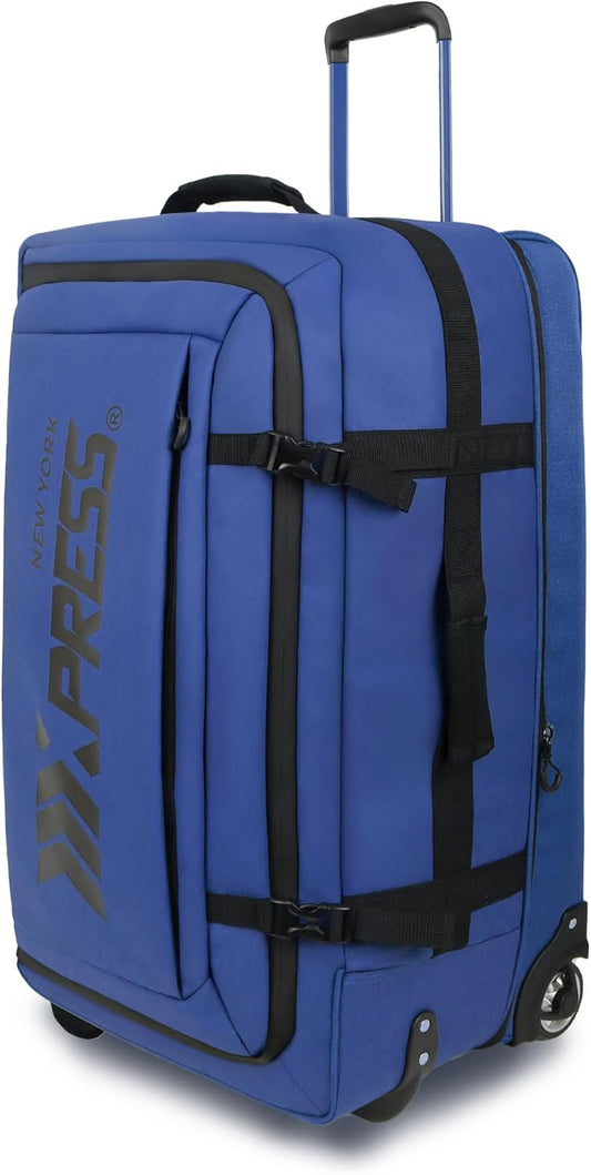 30'' Expandable Rolling Duffle Bag with Wheels,Expandable For Up to 15% More Space,Rolling Duffle Bag w/Handle,Carry on Luggage Travel Duffle Bags for Man Women#Blue